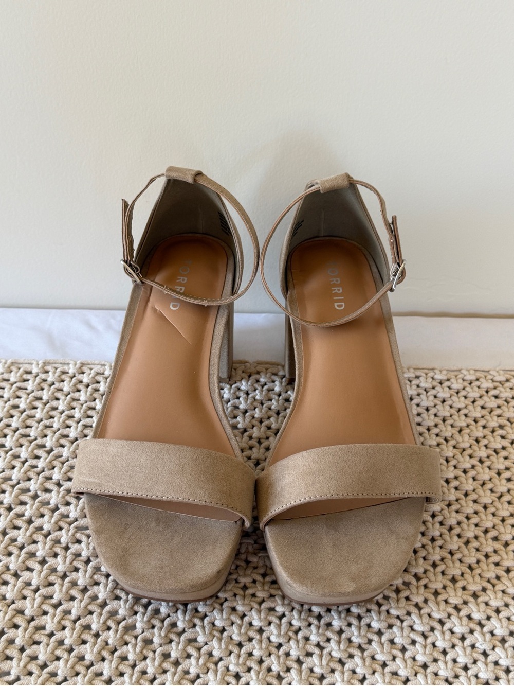 torrid Tan Suede Ankle-Strap Block Heels